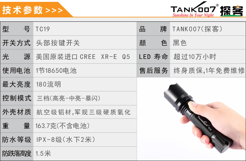 选购强光手电筒什么品牌好？探客TANK007手电筒生产厂家